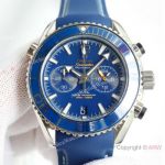 Copy Omega Seamaster Planet Ocean 600m Chronograph Watches Blue Rubber Strap